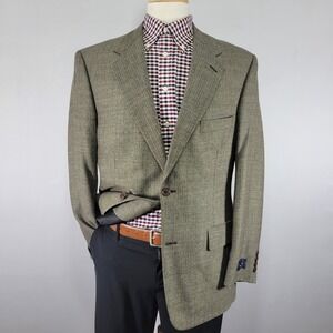 Oak Creek Men's Sport Coat Blazer Two Button‎ Brown Herringbone Worsted Wool 41R